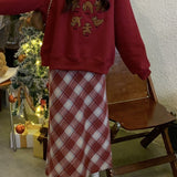 Vintage højtaljet trapeznederdel med slids