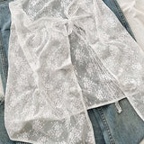 Hvid blonde pinafore nederdel med bindebånd, alsidig midi nederdel