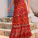 Lang nederdel til kvinder - Bohemestil - Elastisk talje - Flagrende og behagelig