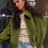 Overdimensioneret baseballjakke i fløjl