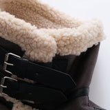 Lang jakke i kunstpels med flere lynlåse