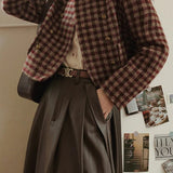 vintage enkeltradet ternet jakke