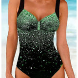 Badedragt til kvinder – Formende snit – Indbygget bh – Pailletteprint