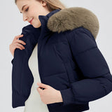 Tætsiddende dunjakke med kort talje