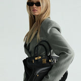 Vintage V-hals blazer med én knap