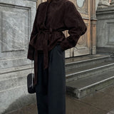 vintage langærmet ruskindsjakke