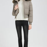 Tætsiddende dunjakke med kort talje