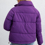 Dunjakke med kort høj krave