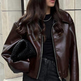 Trendy bikerjakke i PU-læder