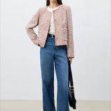 Jakke i tweedblanding med rund hals