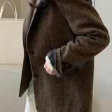 Ensfarvet blazer i uldblanding