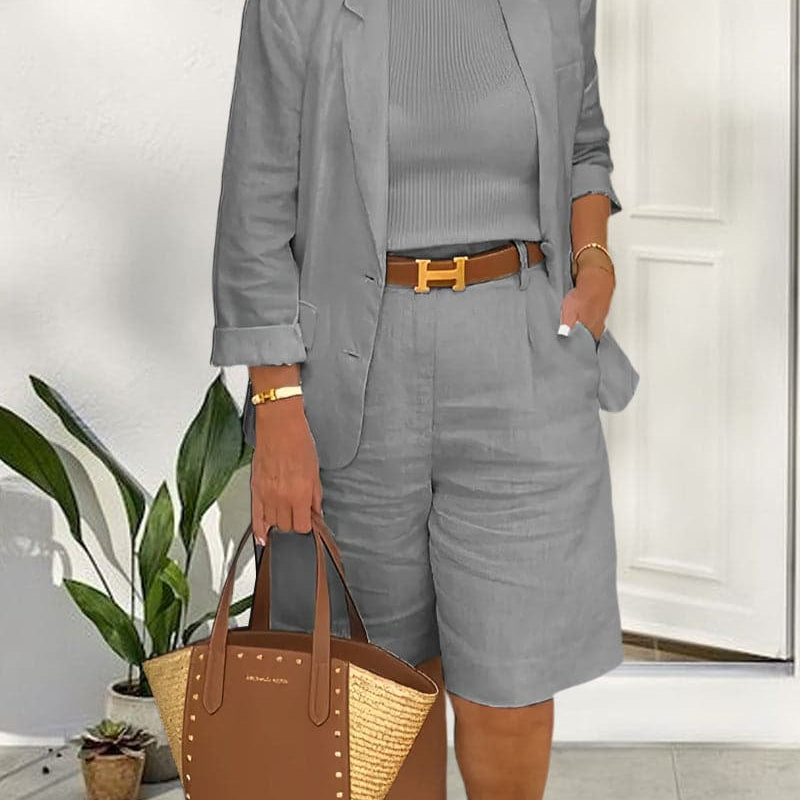 Camry - Elegant Blazer og Shorts - Todelt Sæt