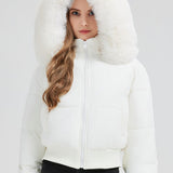 Tætsiddende dunjakke med kort talje