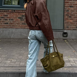 Vintage brun PU-læderjakke