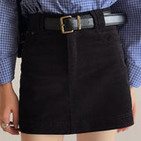 Retro fløjlsnederdel i trapez