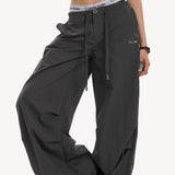 Y2K Retro Grå Militær Cargobukser