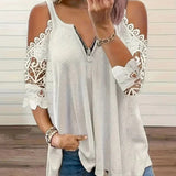 Lotte - Bluse med lynlåslukning og usædvanlige skuldre