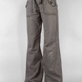 Slim jeans med patchwork-seler, rock-stil