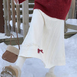 A-formet striknederdel med sløjfedetaljer