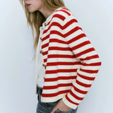 Klassisk stribet strikvest