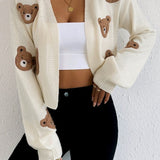 Kort vest broderet med bjørne