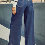 Højtaljede jeans med vide ben