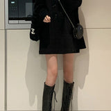 Frakke i uldblanding med frogging