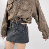 Kort cargofrakke med opretstående krave