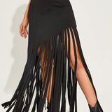 Gotisk mini-nederdel med punk-frynser