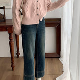 Ribbet cardigan med glitrende sløjfe