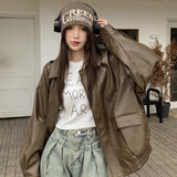 Kort, oversized bikerjakke