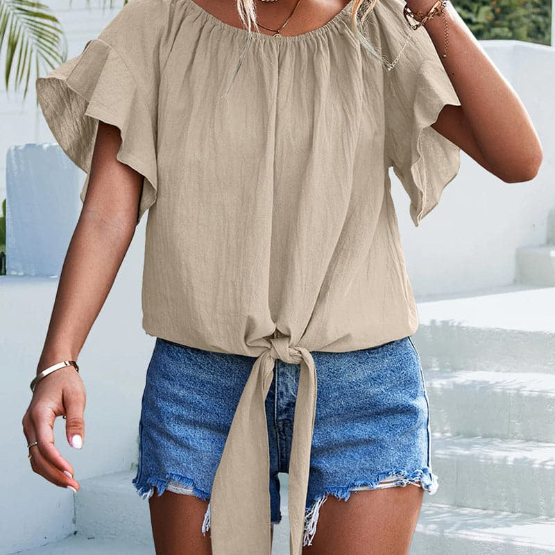 Ima - Moderne bluse med rund hals