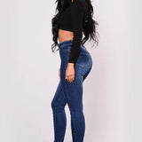 Højtaljede hvide skinny jeans