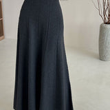 Vintage højtaljet maxinederdel i tekstureret strik