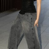 Vintage falmede, ustrukturerede jeans