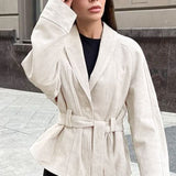 vintage langærmet ruskindsjakke