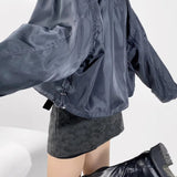 Kort cargofrakke med opretstående krave