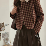 vintage enkeltradet ternet jakke