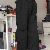 Casual vintage cargo jeans, løstsiddende lige snit