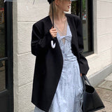 Afslappet oversized sort blazer