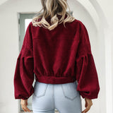 Kort fløjlsjakke med knapper