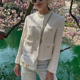 Kort, enkeltradet tweedfrakke