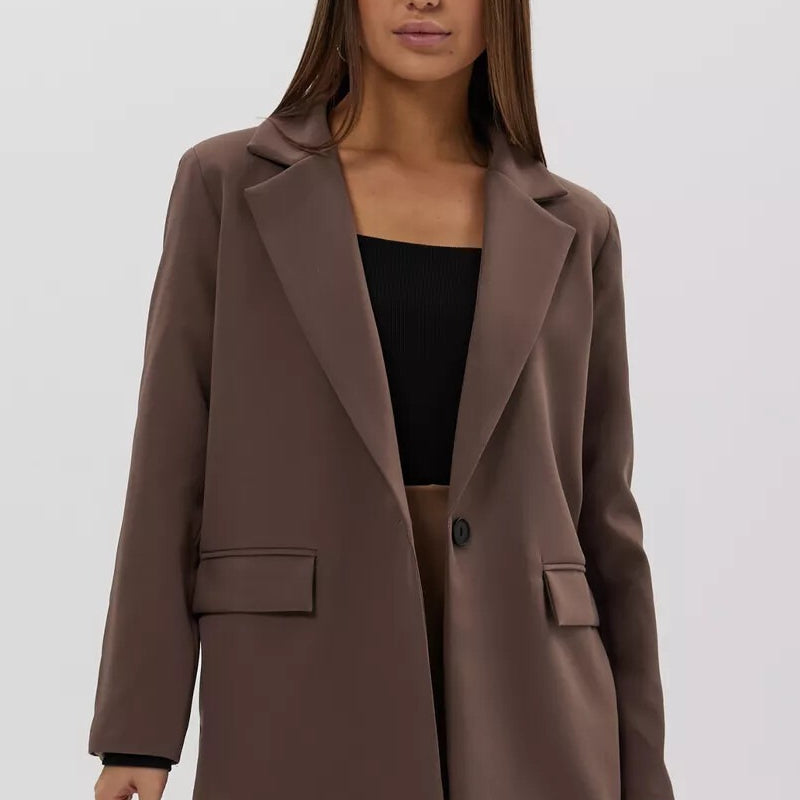 Løstsiddende blazer med én knap