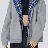 Oversized foret ternet hættetrøje