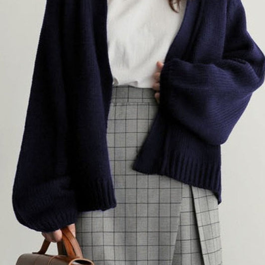 Afslappet cardigan med opsmøg