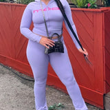 Todelt sæt: cropped hættetrøje med bogstavprint og skinny bukser