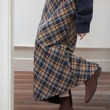 Vintage ternet højtaljet blyantnederdel