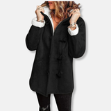 Dame fleecejakke – Hætte – Blødt for – Afslappet pasform – Længde til midt på låret