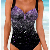 Badedragt til kvinder – Formende snit – Indbygget bh – Pailletteprint