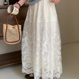 Afslappet A-formet nederdel i vintage-blonder